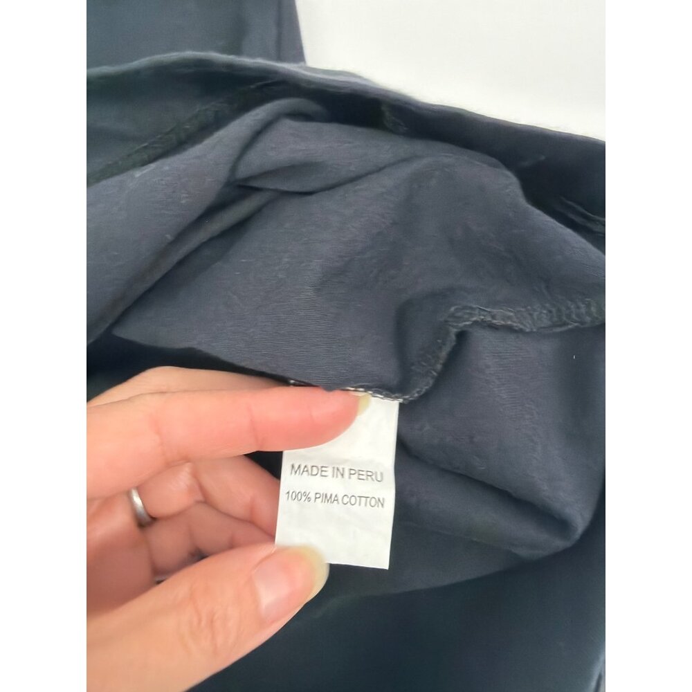 Left Coast Tee Mens Large Pima Cotton Pullover Quarter-Zip Top Black Neutral - Picture 4 of 8